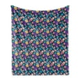 thumbnail image 1 of Floral Soft Flannel Fleece Throw Blanket, Digitally Generated Tropical Scene of Endemic Flowers and Leaves, Cozy Plush for Indoor and Outdoor Use, 50" x 60", Multicolor, by Ambesonne, 1 of 5