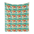 thumbnail image 1 of Floral Soft Flannel Fleece Throw Blanket, Doodle Style Whimsical Pattern of Flowers Rich in Color Freshness of Spring Theme, Cozy Plush for Indoor and Outdoor Use, 50" x 70", Multicolor, by Ambesonne, 1 of 6