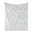 thumbnail image 1 of Floral Soft Flannel Fleece Throw Blanket, Flower Orchids Bohemian Style Vintage Petals Vines Pattern French Country Style, Cozy Plush for Indoor and Outdoor Use, 70" x 90", Blue White, by Ambesonne, 1 of 6