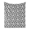 thumbnail image 1 of Floral Soft Flannel Fleece Throw Blanket, Greyscale Retro Petals Continuous Pattern Doodle Design, Cozy Plush for Indoor and Outdoor Use, 50" x 60", Grey Dark Grey, by Ambesonne, 1 of 5