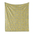 thumbnail image 1 of Floral Soft Flannel Fleece Throw Blanket, Hand-Drawn Doodle Yellow Floral Petals in Various Sizes on Grey Background Print, Cozy Plush for Indoor and Outdoor Use, 70" x 90", Multicolor, by Ambesonne, 1 of 5