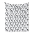 thumbnail image 1 of Floral Soft Flannel Fleece Throw Blanket, Hand Painting Watercolor Style Greyscale Fragile Flowers Flora, Cozy Plush for Indoor and Outdoor Use, 50" x 60", Grey Pale Grey White, by Ambesonne, 1 of 6