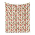 thumbnail image 1 of Floral Soft Flannel Fleece Throw Blanket, Illustration of Continuous Romantic Pattern with Spring Flowers, Cozy Plush for Indoor and Outdoor Use, 70" x 90", Multicolor, by Ambesonne, 1 of 5