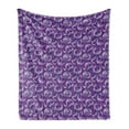 thumbnail image 1 of Floral Soft Flannel Fleece Throw Blanket, Illustration of Japanese Style Wisteria Flowers Blossoming, Cozy Plush for Indoor and Outdoor Use, 70" x 90", Purple Seafoam, by Ambesonne, 1 of 5