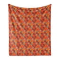 thumbnail image 1 of Floral Soft Flannel Fleece Throw Blanket, Illustration of Style Inspired Colorful Leaves in Autumn Season, Cozy Plush for Indoor and Outdoor Use, 60" x 80", Vermilion and Multicolor, by Ambesonne, 1 of 5