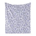 thumbnail image 1 of Floral Soft Flannel Fleece Throw Blanket, Japanese Traditional Bluebells with Curved Flourishing Spring Branches, Cozy Plush for Indoor and Outdoor Use, 60" x 80", Dark Blue Muave White, by Ambesonne, 1 of 6