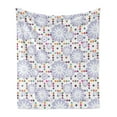 thumbnail image 1 of Floral Soft Flannel Fleece Throw Blanket, Natural Theme Abstract Flowers Pattern with Colorful Dots, Cozy Plush for Indoor and Outdoor Use, 50" x 60", Lilac Multicolor, by Ambesonne, 1 of 5
