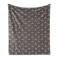 thumbnail image 1 of Floral Soft Flannel Fleece Throw Blanket, Ornamental Plants with Old Fashioned Features Petals, Cozy Plush for Indoor and Outdoor Use, 60" x 80", Slate Blue Burgundy, by Ambesonne, 1 of 5