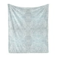 thumbnail image 1 of Floral Soft Flannel Fleece Throw Blanket, Ornamental Swirled Flower Lines Abstract Victorian Retro Curves Rococo Print, Cozy Plush for Indoor and Outdoor Use, 60" x 80", Pale Blue White, by Ambesonne, 1 of 6