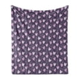 thumbnail image 1 of Floral Soft Flannel Fleece Throw Blanket, Ornamental Tulips Inspired Violet Motifs, Cozy Plush for Indoor and Outdoor Use, 50" x 60", Purple Pale Mauve, by Ambesonne, 1 of 5