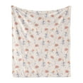 thumbnail image 1 of Floral Soft Flannel Fleece Throw Blanket, Pastel Blossoming Rose Flower on Muted Background Print, Cozy Plush for Indoor and Outdoor Use, 60" x 80", Baby Pink Multicolor, by Ambesonne, 1 of 5