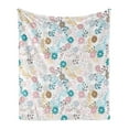 thumbnail image 1 of Floral Soft Flannel Fleece Throw Blanket, Pastel Daisies and Leaves Blooming Retro Style Foliage Spring Color Palette, Cozy Plush for Indoor and Outdoor Use, 60" x 80", Multicolor, by Ambesonne, 1 of 6