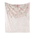 thumbnail image 1 of Floral Soft Flannel Fleece Throw Blanket, Pastel Toned Bridal Flower Carnation Closeups Illustration, Cozy Plush for Indoor and Outdoor Use, 60" x 80", Rose Dried Rose, by Ambesonne, 1 of 5