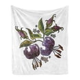 thumbnail image 1 of Floral Soft Flannel Fleece Throw Blanket, Pattern of Classical Tiger Lillies on Plain Background, Cozy Plush for Indoor and Outdoor Use, 70" x 90", Pale Fuchsia Plum, by Ambesonne, 1 of 5