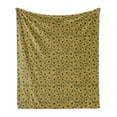 thumbnail image 1 of Floral Soft Flannel Fleece Throw Blanket, Pattern of Spring Season Pattern with Sunflowers Mother Nature Image, Cozy Plush for Indoor and Outdoor Use, 50" x 70", Khaki and Olive Green, by Ambesonne, 1 of 5