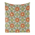 thumbnail image 1 of Floral Soft Flannel Fleece Throw Blanket, Print of Rhythmic Abstract Nostalgic 60's Flowers Petals Blossoms in Retro Tones, Cozy Plush for Indoor and Outdoor Use, 50" x 70", Multicolor, by Ambesonne, 1 of 5