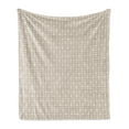 thumbnail image 1 of Floral Soft Flannel Fleece Throw Blanket, Repeating Vertically Arranged Flower Swirls and Strokes, Cozy Plush for Indoor and Outdoor Use, 70" x 90", Dark Eggshell Eggshell, by Ambesonne, 1 of 5
