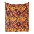 thumbnail image 1 of Floral Soft Flannel Fleece Throw Blanket, Repetitive Flowers of Autumn Style Design Retro Illustration Pattern, Cozy Plush for Indoor and Outdoor Use, 50" x 70", Pale Orange Multicolor, by Ambesonne, 1 of 6