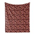 thumbnail image 1 of Floral Soft Flannel Fleece Throw Blanket, Repetitive Vintage Flowers Illustration, Cozy Plush for Indoor and Outdoor Use, 50" x 60", Coral Charcoal Grey, by Ambesonne, 1 of 5