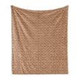 thumbnail image 1 of Floral Soft Flannel Fleece Throw Blanket, Retro Florets with Compendium Petals Fragrance Essence Image, Cozy Plush for Indoor and Outdoor Use, 60" x 80", Dark Orange Sand Brown, by Ambesonne, 1 of 6