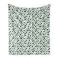 thumbnail image 1 of Floral Soft Flannel Fleece Throw Blanket, Rhythmic Simple Drawn Anemone Flowers Illustration, Cozy Plush for Indoor and Outdoor Use, 50" x 60", Multicolor, by Ambesonne, 1 of 5