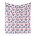 thumbnail image 1 of Floral Soft Flannel Fleece Throw Blanket, Rustic Botanical Concept of Pink Camellias Blue Geranium Flowers and Alstroemeria, Cozy Plush for Indoor and Outdoor Use, 60" x 80", Multicolor, by Ambesonne, 1 of 5