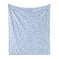 thumbnail image 1 of Floral Soft Flannel Fleece Throw Blanket, Small Spring Flowers on Blue Background Romantic Retro Pattern, Cozy Plush for Indoor and Outdoor Use, 60" x 80", Blue Violet Baby Blue, by Ambesonne, 1 of 5