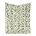 thumbnail image 1 of Floral Soft Flannel Fleece Throw Blanket, Spring Flowers with Curled Leafy Branches Blooming Flora Concept, Cozy Plush for Indoor and Outdoor Use, 70" x 90", Charcoal Grey Pale Green, by Ambesonne, 1 of 6