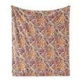 thumbnail image 1 of Floral Soft Flannel Fleece Throw Blanket, Traditional Paisley Leaf Pattern with Persian Details Colorful Boho Design, Cozy Plush for Indoor and Outdoor Use, 70" x 90", Multicolor, by Ambesonne, 1 of 5