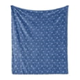 thumbnail image 1 of Floral Soft Flannel Fleece Throw Blanket, Traditional Style Tulip Bouquets Blossoms Folk Flora Ornamental Motif, Cozy Plush for Indoor and Outdoor Use, 70" x 90", Violet Blue and Teal, by Ambesonne, 1 of 5