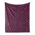 thumbnail image 1 of Floral Soft Flannel Fleece Throw Blanket, Vibrant Essence Botany Lily Blooms Boho Pansy Shabby Motif, Cozy Plush for Indoor and Outdoor Use, 50" x 70", Burgundy Magenta Teal, by Ambesonne, 1 of 5