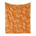 thumbnail image 1 of Floral Soft Flannel Fleece Throw Blanket, Vivid Blooming Tree Branches Spring Flower Petals Happy Essence Beauty Pattern, Cozy Plush for Indoor and Outdoor Use, 50" x 60", Orange Lilac, by Ambesonne, 1 of 6