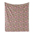 thumbnail image 1 of Floral Soft Flannel Fleece Throw Blanket, Watercolor Effect Illustration of Flowers Pattern, Cozy Plush for Indoor and Outdoor Use, 50" x 70", Multicolor, by Ambesonne, 1 of 5