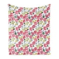 thumbnail image 1 of Floral Soft Flannel Fleece Throw Blanket, Watercolor Effect Painting of Flowers Fine Art Style Spring Flora, Cozy Plush for Indoor and Outdoor Use, 50" x 60", Multicolor, by Ambesonne, 1 of 6