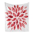 thumbnail image 1 of Floral Soft Flannel Fleece Throw Blanket, Watercolor Style Flower Buds Petals Nature Beauty Blossom Boho Flourish Print, Cozy Plush for Indoor and Outdoor Use, 50" x 60", Ruby Red, by Ambesonne, 1 of 6
