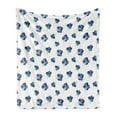 thumbnail image 1 of Floral Soft Flannel Fleece Throw Blanket, Watercolors Painted Violet Flowers Pattern Blooms Spring Nature Theme, Cozy Plush for Indoor and Outdoor Use, 50" x 60", Turquoise Navy Blue, by Ambesonne, 1 of 5