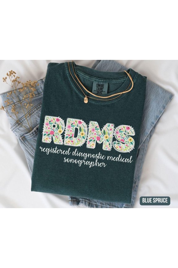 Floral Sonographer Registered Ultrasound Tech New Rdms Student T-Shirt