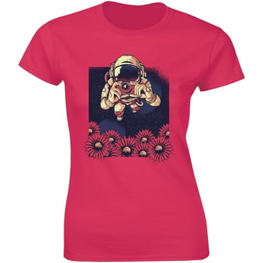 Floral Space Man Astronaut Photographer Cool Design Women's Gift T-Shirt