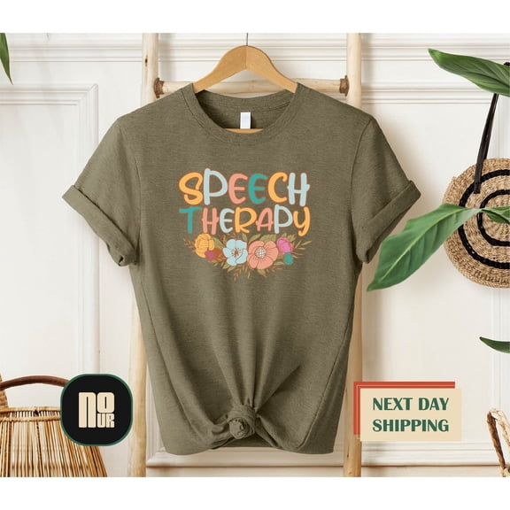 Floral Speech Therapist Shirt, Speech Therapy Shirt, Speech Pathologist , Slp Shirt, Slp S, Speech Pathology Shirt, Slpa Shirt TSHIRT All Size S-5XL