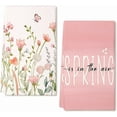 thumbnail image 1 of Floral Spring Kitchen Towels Dish Towels Set of 2,Pink Butterfly Hand Towels 18x26 Inch Drying Dishcloth,Farmhouse Home Seasonal Spring Decorations, 1 of 6