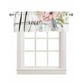 thumbnail image 1 of Floral Spring Linen Curtain Valance for Bedroom/Bathroom/Kitchen/Office/Living/Dining Room Window,Spring Summer Bottle Flower White Pocket Topper Drapes Decorative Cafe Drapery Panel 42"x12", 1 of 6