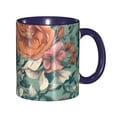 thumbnail image 1 of Floral Spring Summer Coffee Mug Fun Custom Ceramic Mugs 11oz Navy Blue, 1 of 5