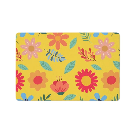 Floral Spring Yellow Floor Mat