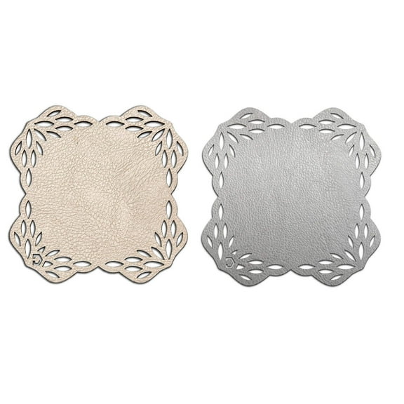 Floral Square Double-Sided Coasters Set of 4