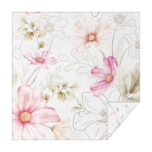 42x42 Inch Waterproof Square Tablecloth, Thickened Polyester Table Cover for Dining & Parties, Floral Print