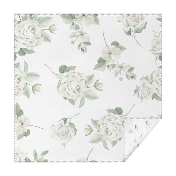 Floral Square Tablecloth 42x42in(107x107cm) – Waterproof Polyester Printed Table Cover, Wrinkle Resistant & Washable for Kitchen Dining Picnic Party Decor, Thanksgiving,Christmas, Spring,Flower