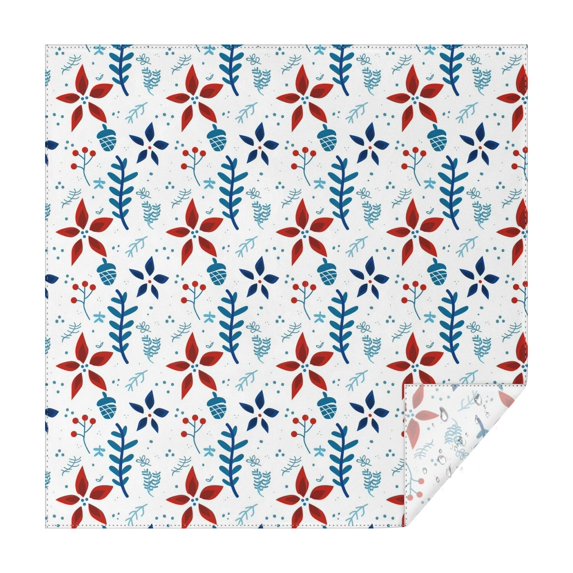 Floral Square Tablecloth 42x42in(107x107cm) – Waterproof Polyester Printed Table Cover, Wrinkle Resistant & Washable for Kitchen Dining Picnic Party Decor, Thanksgiving,Christmas, Spring,Flower