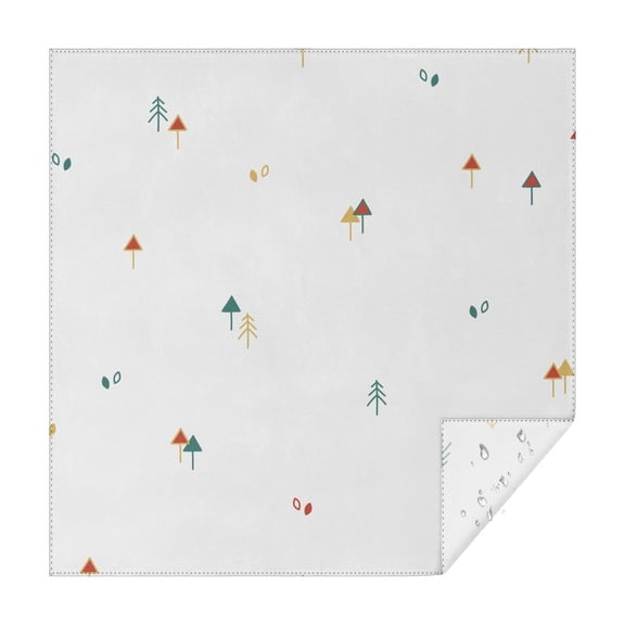 Floral 42" Square Waterproof Tablecloth, Floral Print Polyester Table Cover