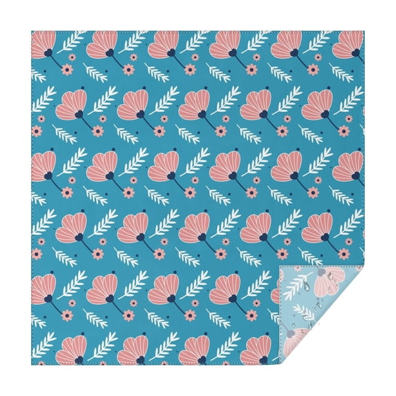 Floral Square Tablecloth 42x42in(107x107cm) – Waterproof Polyester Printed Table Cover, Wrinkle Resistant & Washable for Kitchen Dining Picnic Party Decor, Thanksgiving,Christmas, Spring,Flower