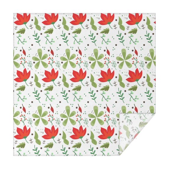 Floral 42" Square Waterproof Tablecloth, Floral Print Polyester Table Cover